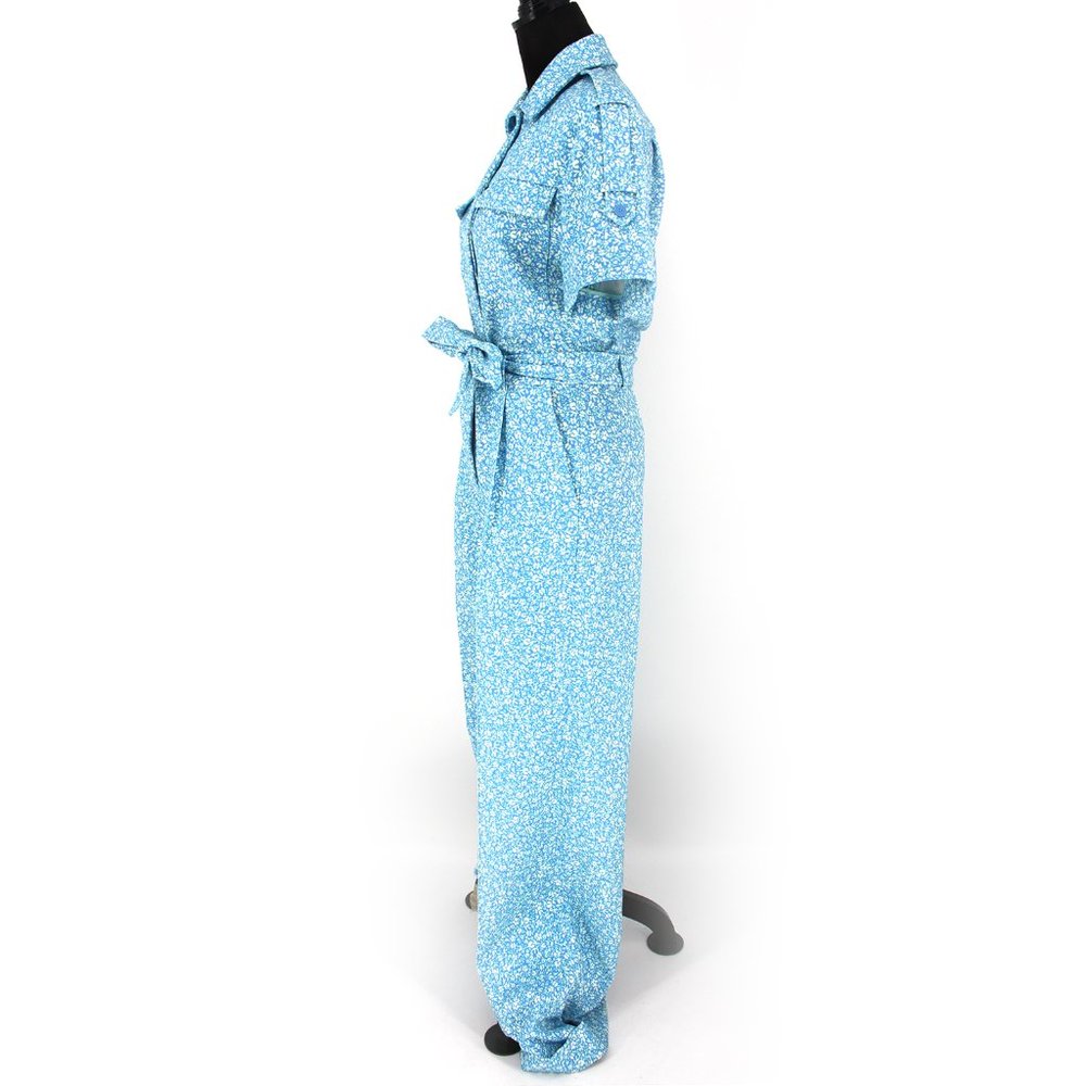 Jonathan Simkhai Owen Ditsy Blue White Floral Crepe Jumpsuit Pants 4 NWT - Picture 5 of 11